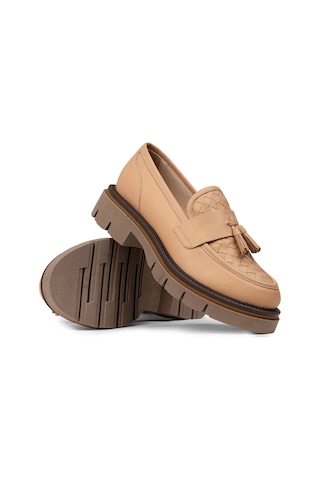 Deery Kadın Bej Hakiki Deri Loafer Ayakkabı - F2267zpdre01 Bej
