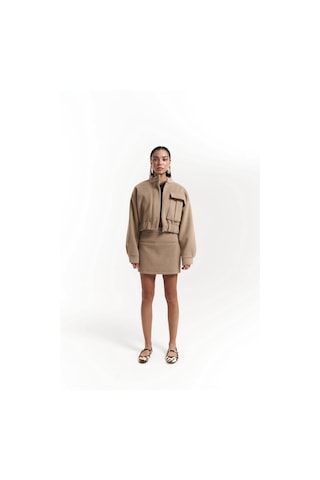 Tenby Taupe Crop Ceket-etek Takım Taupe