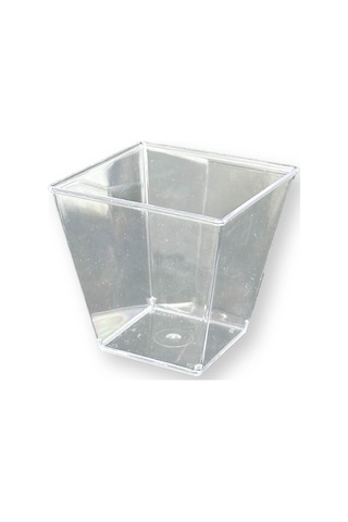 50 Adet Kübik Prizma Magnolya Tatlı Kasesi Kapaksız 200cc