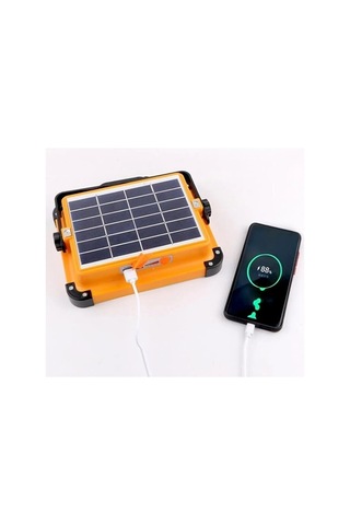 Astec Unichrome Güneş Enerjili Solar 200w Watt Led Projektör Taşınabilir Sarı Beyaz Ve Çakar Işık Lamba