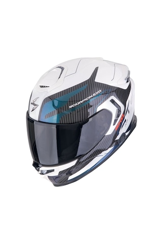 Scorpion Apex Exo-gt Sp Carbon Matrix Air Flex Kapalı Motosiklet Kaskı Beyaz Siyah Mavi