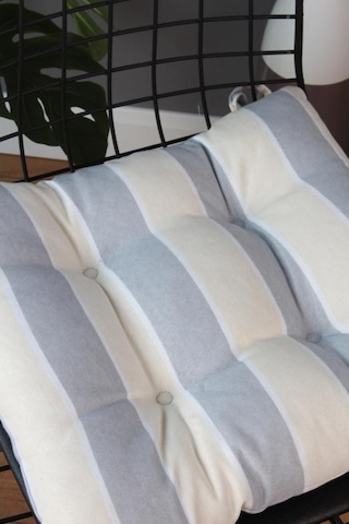 Altınpamuk Altınpamuk Beta Pofidik Gri Krem Sandalye Minderi Bağcıklı 40X40C