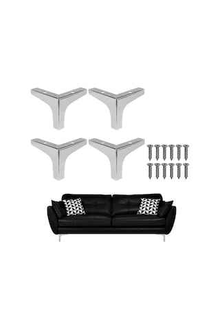 12 Cm Modern Model Krom Metal Mobilya, Dolap, Koltuk, Tv Ünitesi Ayakları 4 Adet -robot Süpürge Beyaz