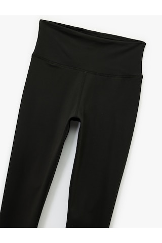 Koton Yüksek Bel Dikiş Detaylı Slim Fit Spor Tayt Siyah 6wak40052nk SiYAH