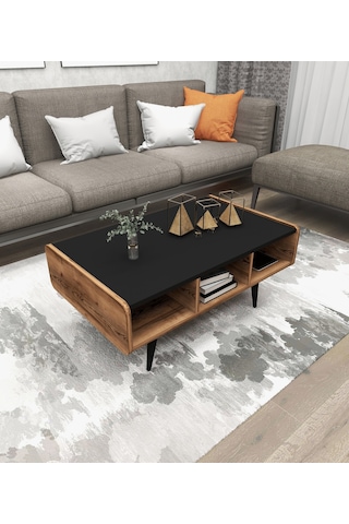 Arnetti Line Modern Salon Sehpası Orta Sehpa Lidya Siyah