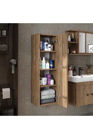 Ada Banyo Dolabı Mat Suntalam 110 Cm Banyo Boy Dolabı Atlantik Atlantik Çam