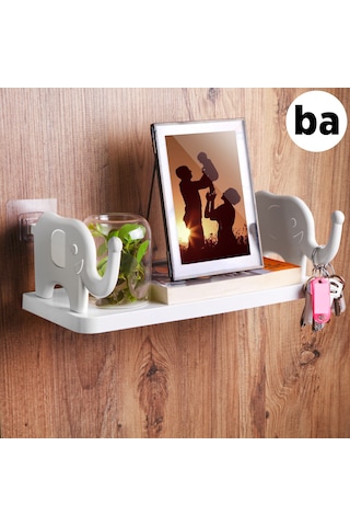 Fil Raf Düzenleyici Şampuanlık Sabunluk Banyo Mutfak Organizer Raf-ba028-1 Beyaz