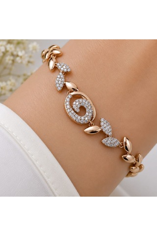 Xp Jewelry Taşlı Muradiye Bileklik Rose Gold Altın