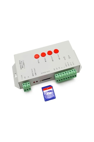 T1000s Led Piksel Kontrol Cihazı Düzenleme Yazılımı 2048 Sd Kart Kayıt Dc 5-24v Işık Aydınlatma 256mb Hafıza Ws2811 Rgb Destekli Diğer