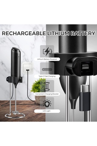 Kangvka Hızlı Şarjlı Duvar Tipi Süt Köpürtücü Ve Karıştırıcı - E Modeli