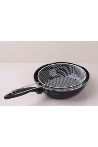 Cips Patates Kızartma Tavası Fritoz 26 Cm Siyah