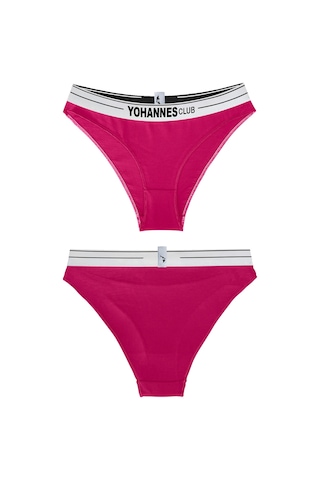 Yohannes Club, Kadın Pamuklu İç Çamaşırı Takımı, Renk Seçenekli, Bralet-kemerli Bikini Slip Pembe