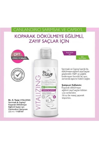 Farmasi Dr. C.Tuna Vitalizing Sarımsaklı Şampuan 3 x 225 ML