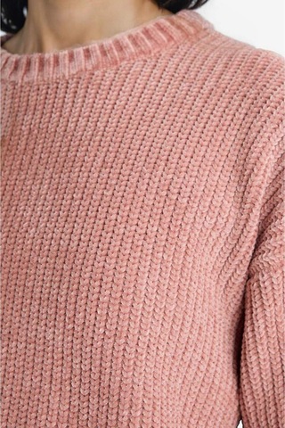 Defacto Regular Fit Bisiklet Yaka Şönil Kazak C6227ax25cwpn450 Pembe-pn450