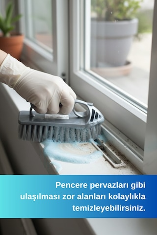 Grimorlife Ergonomik Ütü Halı Fırçası Kaymaz Saplı Plastik Temizlik Fırçası