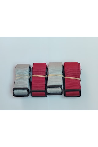 2 Adet Gri 2 Adet Bordo Valiz Kemeri 4 Cm Toplam 4 Adet Çok Renkli