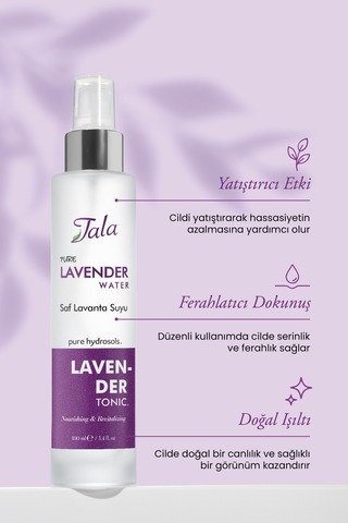 Tala Lavanta Suyu %100 Saf Ve Doğal Canlandırıcı Ve Besleyici Etkili Tonik Lavanta Hidrosolü 100 ML