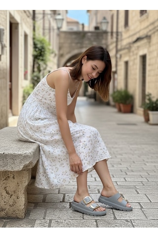 Vojo Lov 22 Ortopedik Taban Deniz Havuz Plaj Kadın Terlik 267800001887 6 Gri Gri