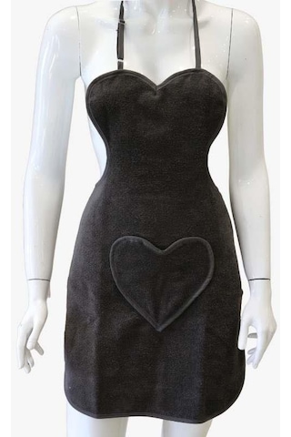 Mutfak Önlüğü Kadife Havlu Ayarlanabilir Askılı Kalp Cepli Önlük 001