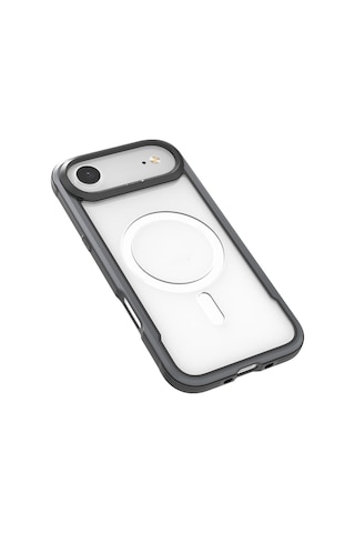 Apple Uyumlu iPhone 17 Air Kılıf M-safe Şarjlı Airbagli Raptic Shield Serisi Şeffaf Arka Yüzey Kapak Siyah