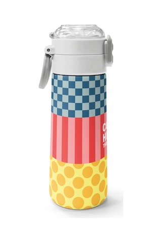 Coral High 500 Ml Kız Çocuk Sarı Pembe Yeşil Puantiyeli Çelik Termos Matara - Okul Suluğu Sarı - Pembe - Yeşil