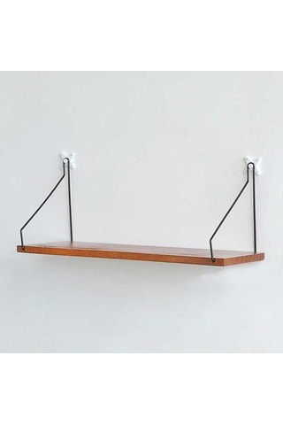 Ulzyvf Ahşap Ve Metal Duvara Monte Raf - Çok Amaçlı Dekoratif Depolama Ünitesi Kahverengi Kahverengi