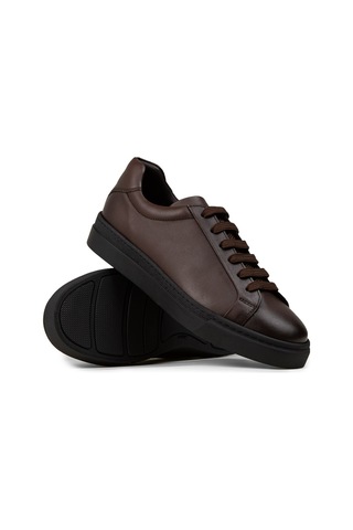 Deery Erkek Kahverengi Hakiki Deri Sneaker Ayakkabı - 02018mkhvc02 Kahverengi