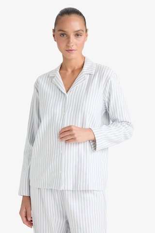 Defacto Pijama Takımı Regular Fit Çizgili Uzun Kollu Üst Uzun Alt-fall İn Love E7252ax25aube302 Mavi