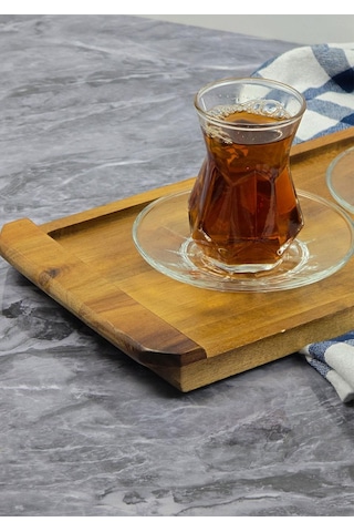 Akasya Sunum Tepsisi - Uzun Sunum Tabağı - 47x17 Cm Ahşap