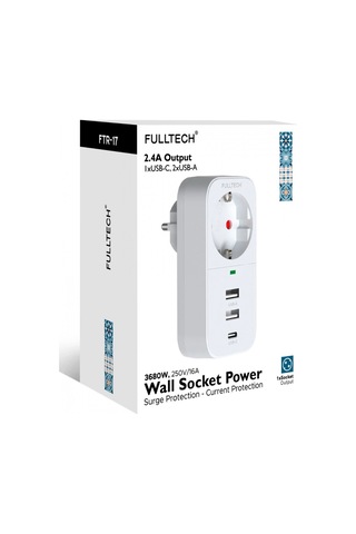2.4a Çıkışlı 2xusb 1xtype-c Tekli Priz Ftr-17 Standart