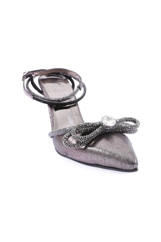 Dgn 1308 23y Kadin Sivri Burun Kristal Taşli Silvertaş İpli Abiye Ayakkabi 1308-2183-R1385 Platin