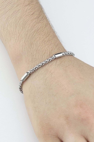 Bileklik 500, Erkek Zincir Bileklik, Gümüş Renk Gümüş