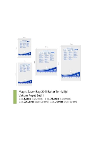 Magic Saver Bag 20'Li  Çeyiz Seti Vakumlu Poşet Seti 1