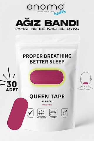 Health Ağız Bandı Pembe 30 Adet, Horlama Önleyici Ağız Kapama Hipoalerjenik Uyku Bandı