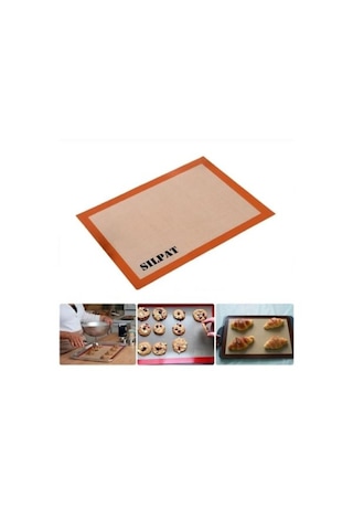 Silikon Silpat Pişirme Matı 30x40 Cm Yapışmaz Fırın Matı Hamur Açma Ve Pişirme Altlığı