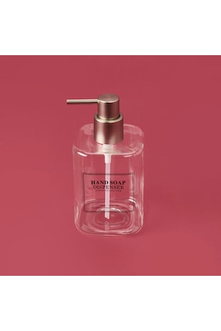 Mien Kare Borosilikat Cam Sıvı Sabunluk - Şeffaf / Gri Şeffaf / Gri