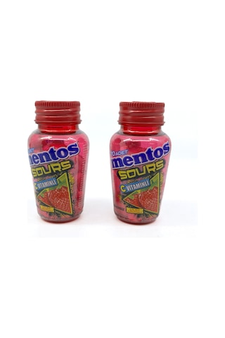 Mentos Sours Şekersiz Tatlandırıcılı C Vitaminli Çilek Aromalı Tablet Şekerleme 49gr X 2 Adet