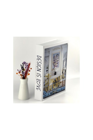 Bak Gel Al Kitap Görünümlü Dekoratif Kutu, İskandinav Tarzı Kitap Şeklinde Saklama Kutusu, Ev Dekorasyonu Desing - Dvdktpkt003