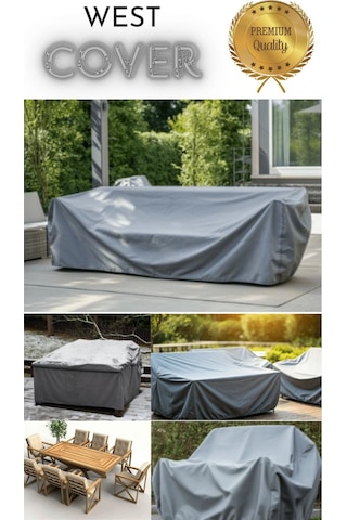 Bahçe Mobilyası Koruma Örtüsü Brandası Premium Kalite 200x160cm Gri Gri