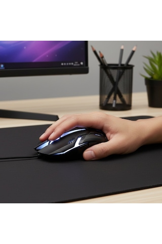 Usb Kablolu Işıklı 3d Optik Mouse