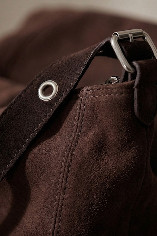 Vellbags Şık Kahverengi Kadın Omuz Çantası Fermuarlı Modern Tasarım Acı Kahverengi