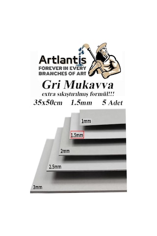 Mukavva Gri 1.5 Mm 35x50 Cm 5 Adet Sert Karton Ekstra Sıkıştırılmış 35 50 Mukavva Gri Renkli 5 Adet 5