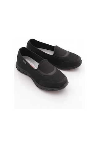 King Paolo B5044 Kadın Krakers Keten Comfort Babet Siyah