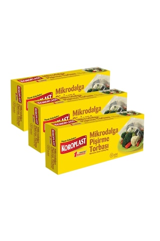 Koroplast Mikrodalga Pişirme Torbası 3 x 10'lu 24 x 21.5 CM