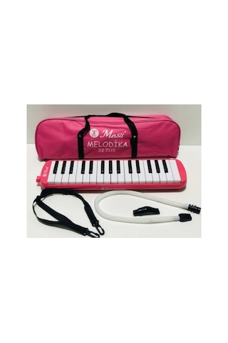 Pembe 32 Tuşlu Melodika Bez Çantalı Pembe
