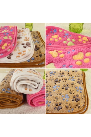 Xindoker Evcil Hayvan Battaniyesi - Yumuşak Koral Fleece, Rahat Ve Dayanıklı, 60x40cm Kahverengi Pati Desenli