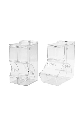 Pazly Pratik Otomatik Evcil Hayvan Besleyici, Şeffaf Plastik, 14x8x7cm, Kırmızı İçin Hamster Ve Kemirgenler