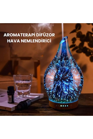 7 Renk Led Işıklı Aromaterapi Difüzör / Zaman Ayarlı Hava Nemlendirici / Otomatik Kapanma / Gece Lambası Özellik