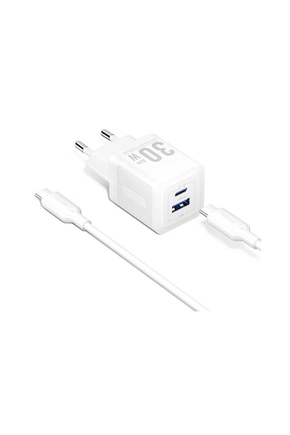 Vention 30w Gan Çift Çıkışlı 1xusb-c 30w + 1xusb-a 30w Hızlı Şarj Cihazı Ve 1m Kablo Seti İphone Uyumlu