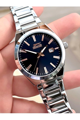 Slazenger Damatlık Ve Takım Elbiye Özel Çelik Kordon 5 Atm Suya Dayanıklı Erkek Kol Saati Sl545.a02 Gümüş